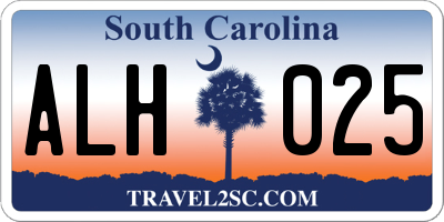 SC license plate ALH025