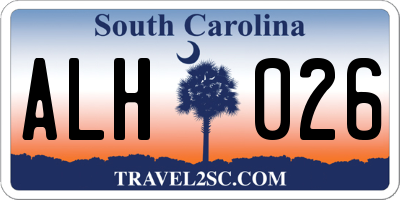 SC license plate ALH026