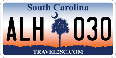 SC license plate ALH030