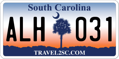 SC license plate ALH031