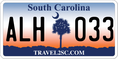SC license plate ALH033