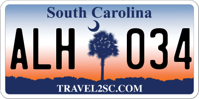 SC license plate ALH034
