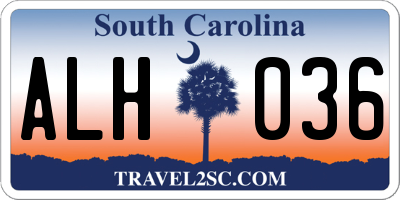 SC license plate ALH036