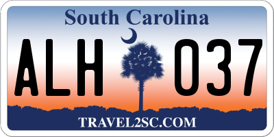 SC license plate ALH037