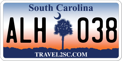 SC license plate ALH038