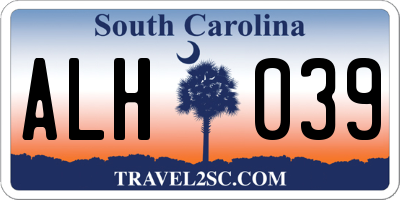 SC license plate ALH039
