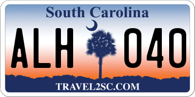 SC license plate ALH040