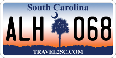 SC license plate ALH068
