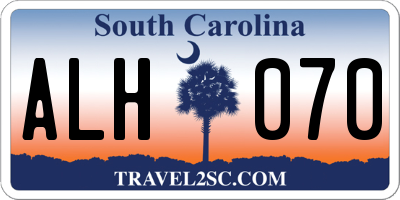 SC license plate ALH070