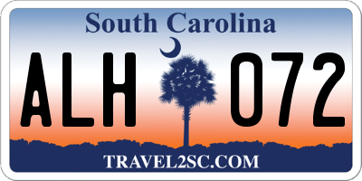 SC license plate ALH072