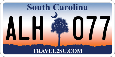 SC license plate ALH077