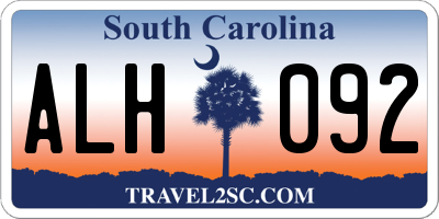 SC license plate ALH092