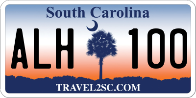 SC license plate ALH100