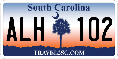 SC license plate ALH102