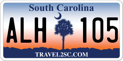 SC license plate ALH105