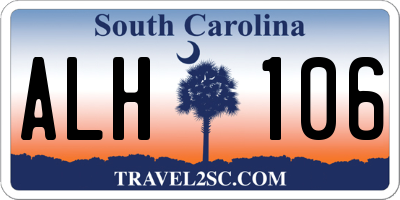SC license plate ALH106