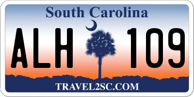 SC license plate ALH109