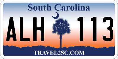 SC license plate ALH113