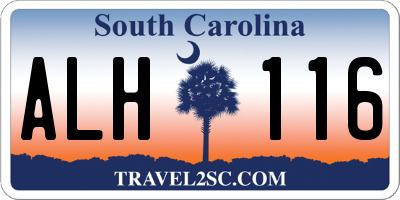 SC license plate ALH116