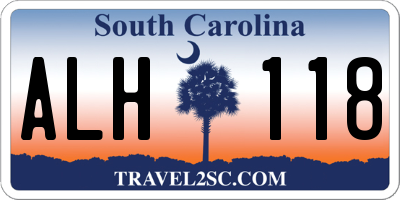SC license plate ALH118