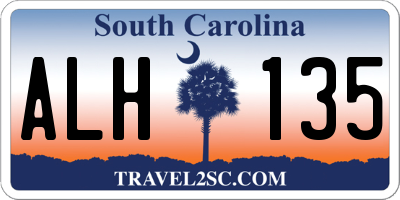 SC license plate ALH135