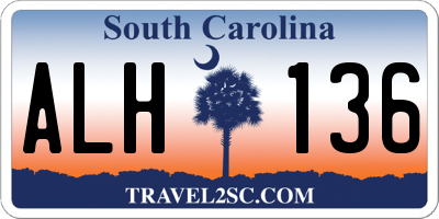SC license plate ALH136