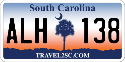 SC license plate ALH138
