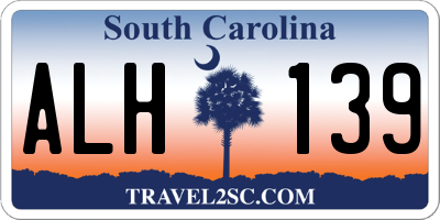 SC license plate ALH139