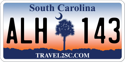 SC license plate ALH143