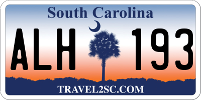 SC license plate ALH193