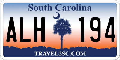 SC license plate ALH194