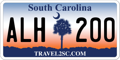SC license plate ALH200