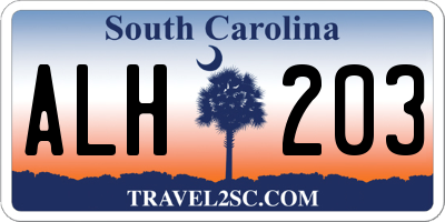 SC license plate ALH203