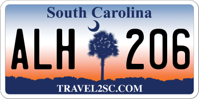SC license plate ALH206