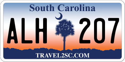SC license plate ALH207