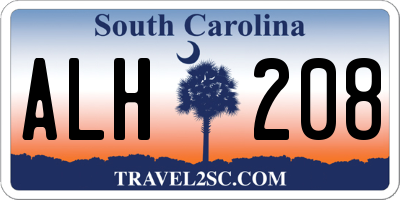 SC license plate ALH208