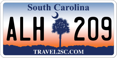 SC license plate ALH209