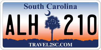 SC license plate ALH210