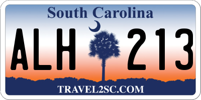 SC license plate ALH213