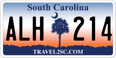 SC license plate ALH214