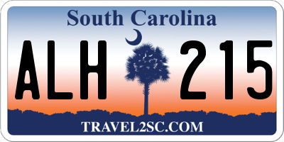 SC license plate ALH215