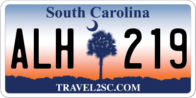 SC license plate ALH219