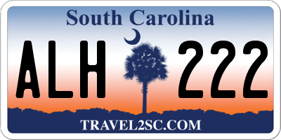 SC license plate ALH222