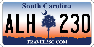 SC license plate ALH230