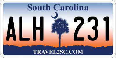 SC license plate ALH231