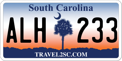 SC license plate ALH233