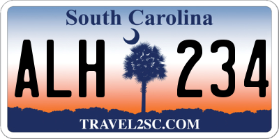 SC license plate ALH234
