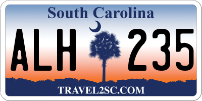 SC license plate ALH235