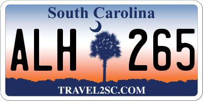 SC license plate ALH265