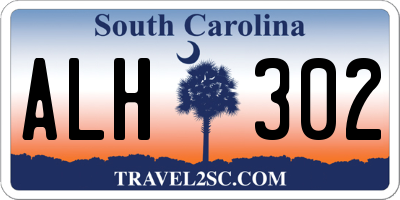 SC license plate ALH302
